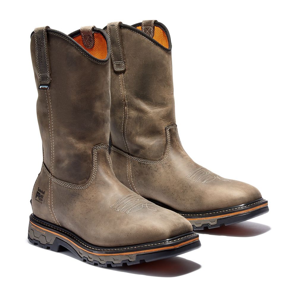 Botas Pro Timberland Hombre Pro True Grit Waterproof Soft-Toe Pull-On Marrones - Chile ZYL-953648